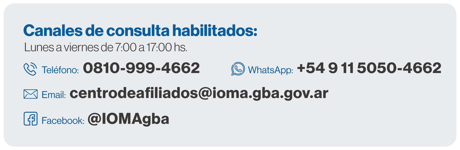 Canales de comunicación IOMA