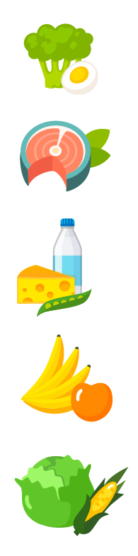 B6: Pescado, hígado de vaca, batatas, verduras con almidón (papa, maíz, lentejas, arvejas), pistacho, castaña, banana, melón y papaya.B12: Pescado, carne, carne de aves, huevos, leche y otros productos lácteos contienen vitamina B12.Almejas e hígado de res son algunas de las mejores fuentes de vitamina B12. Algunos cereales para el desayuno, las levaduras nutricionales y otros productos alimenticios fortificados con vitamina B12 agregada. No está presente en alimentos de origen vegetal.B9: Hígado de re