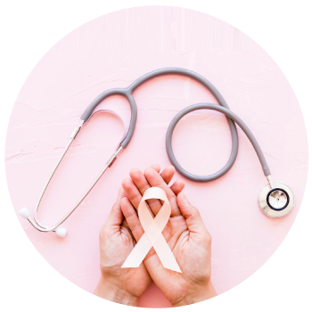 Imagen ilustrativa lazo rosa cáncer de mama