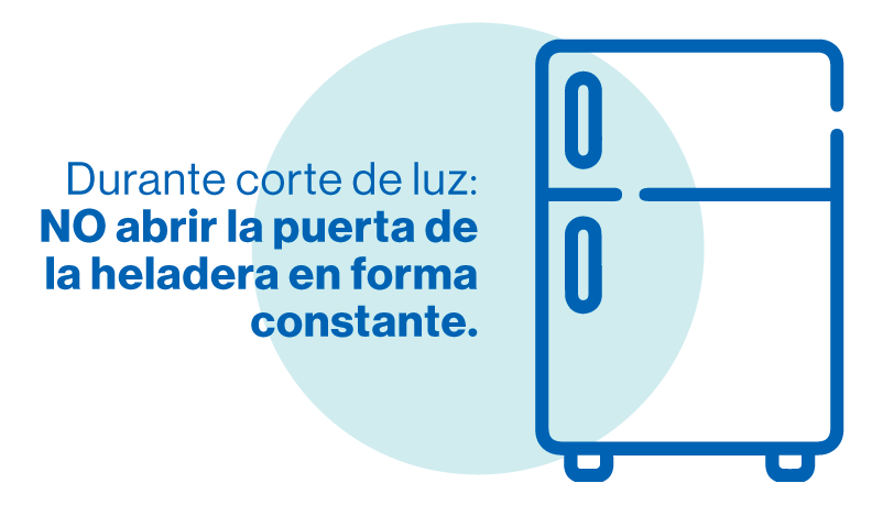 Durante corte de luz:NO abrir la puerta dela heladera en formaconstante.